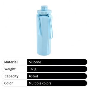 New Silicone Sports <b>Kettle</b> Outdoor Camp Portable Anti-drop High <b>Temperature</b> Foldable Food Grade Silicone Water Cup - Product Image 3