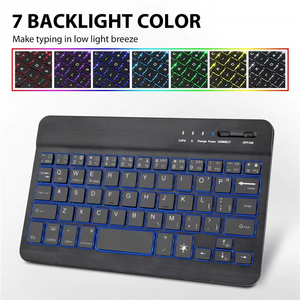 Clavier sans fil fin et rétroéclairé en ABS, 78 touches, rechargeable, disposition US, à ciseaux, pour téléphone portable et iPad - Product Image 6