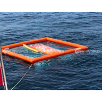 Piscine de Mer Gonflable avec Filet Piscines Amusant l'Eau Protection Anti Méduse Piscine avec Filet Clôture pour Yacht