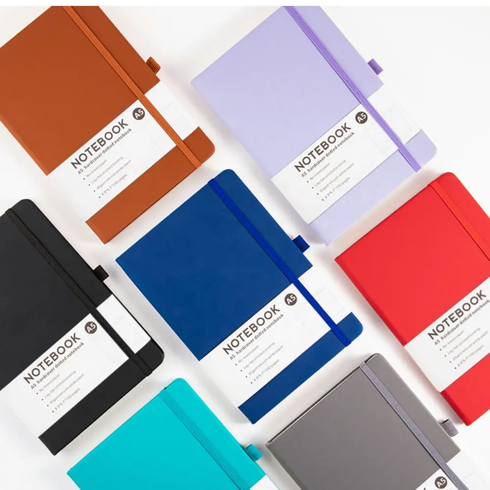 High quality custom Strap style notebook personalized a5 pu leather OEM Commerce