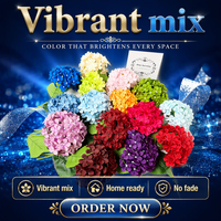 20 têtes de hortensias artificiels en soie bleue et blanche, avec tiges, faits à la main, style naturel, pour décoration de mariage