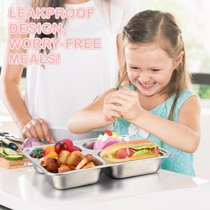 Lonchera de Acero Inoxidable Apta <span class=keywords><strong>para</strong></span> Microondas con Tapas de Silicona, Perfecta <span class=keywords><strong>para</strong></span> Niños, Adultos, Escuela, Guardería y Preparación de Comidas - Product Image 6