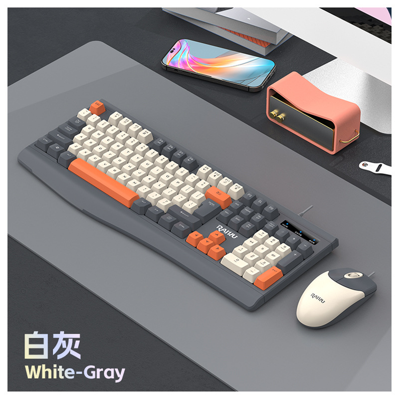 Clavier et souris blanc/gris Raikoo R903