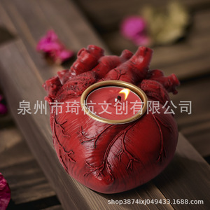 Heart Brain Bone Candle Holder Resin Ornament For Home Decoration Valentine'S Day Gift - Product Image 3