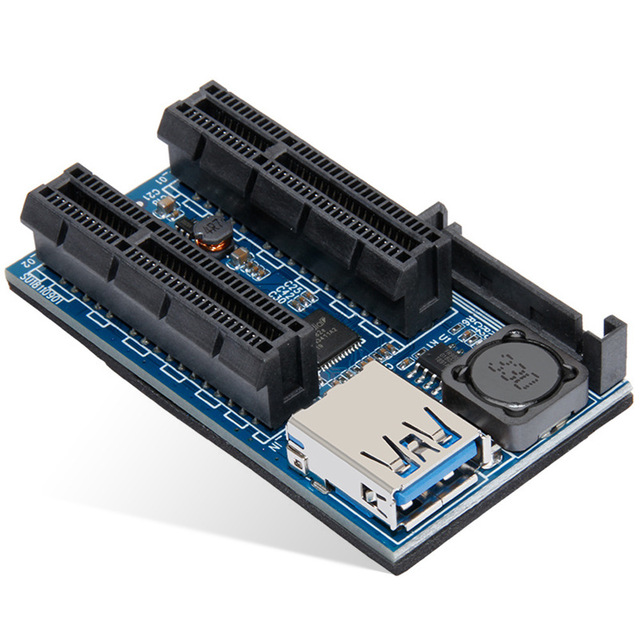 PCI-E 1X Extension Cable to PCIe Dual Port 4X Adapter Cable PCI-E Expansion Card Network Card Dual Interface Extension Cable