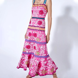 Mùa Thu Và Mùa Hè Gia Đình Phù Hợp Với Trang Phục Dài Phụ Nữ Cô Gái Váy Dài Tay Sọc Giản Dị Mẹ Và Con Gái In Hoa - Product Image 4