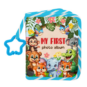 Album photo pour bébé, <span class=keywords><strong>18</strong></span> photos, mon premier album familial, livre avec couverture en tissu doux et crochet pour nouveau-nés, tout-petits, enfants, bébés - Product Image 1