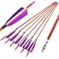 Équipement de chasse colonne vertébrale 500 arbre de flèche mixte avec plume réelle de 4 "pour accessoires de tir à l'arc