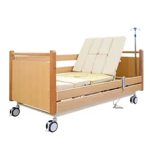 Многофункциональная электрическая кровать для пожилых людей, регулируемая медицинская кровать, вращающаяся Больничная мебель, деревянная вращающаяся кровать