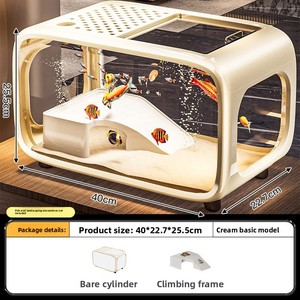 2025 Hot Bán Sinh Thái Fish Tank Với Basking Nền Tảng Máy Tính Để Bàn Aquarium Cho Betta Cá Vàng Rùa Bán Buôn Nhà Cung Cấp - Product Image 6