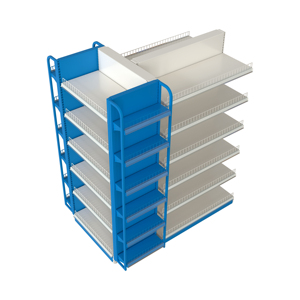 Top Selling Heavy Duty Metal Gondola Supermarket <b>Shelves</b> with <b>Wire</b> Guard Double Sided Aisle Rack for Grocery Store - Product Image 3