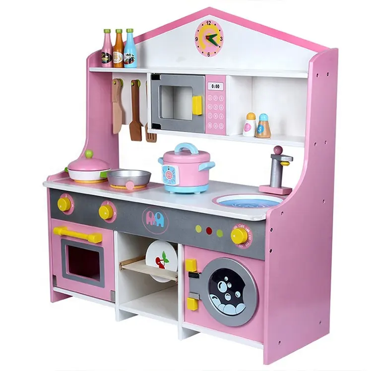 Новый дизайн, деревянный детский кулинарный шкаф «сделай сам» для ролевых игр, Обучающие игрушечные наборы для девочек и мальчиков