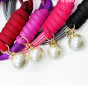 Cordon de téléphone avec pendentif perle épaissie, corde en polyester, breloque ronde en cristal, unisexe, pour usage extérieur - Product Image 4