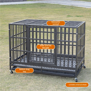 Gabbia per Cani Resistente in Metallo, Recinto per Cani di Taglia Grande, Facile da Montare, con Ruote e Vassoio Rimovibile - Product Image 6