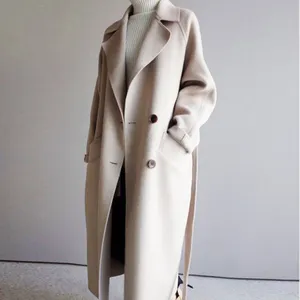 Fabrik 2022 neue Kollektion Herbst Winter solide Farbe koreanische lockere Woll mäntel für Damen Frauen Lady Jacke