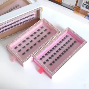 Kit de extensões de cílios pré-cortados por atacado kit de cílios de segmento kit de cílios naturais macios DIY