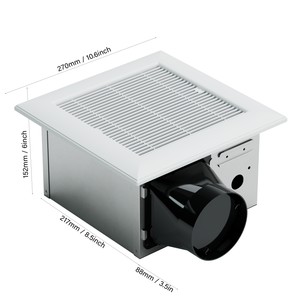 ETL 10 Inch Quiet Bathroom Exhaust <b>Fan</b>, 120VAC, 100CFM, AC Motor 25W Energy-Saving Bathroom Ventilation and Exhaust <b>Fan</b> - Product Image 1