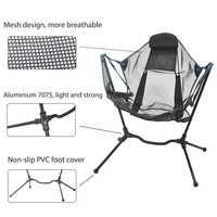 Chaise de voyage en plein air hamac balançoire pliable Portable fauteuil à bascule pliable de luxe pour Camping