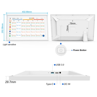 Tablette Calendrier Intelligente Android 14 de 15,6 Pouces, 4 Go RAM, 64 Go Stockage, Écran Tactile Capacitif 1920x1080, Wi-Fi, Horloge et Calendrier Familial
