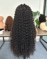 Perruque frontale complète en dentelle transparente HD 13x6 de 40 pouces, cheveux vierges vietnamiens bruts alignés aux cuticules, bouclés birmanes, cheveux humains de haute qualité