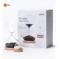 Handgemachte Buchenholz Basis Sand Timer 15 30 60 Minuten bunte Glas Sanduhr für Home Decor OEM Produktion