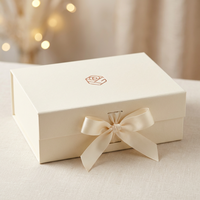 Boîte magnétique rigide pliable de luxe personnalisée avec ruban en soie, en matériau recyclable, pour emballage de cadeaux de mariage, parfums et vêtements