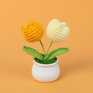 Kit de fleurs au <span class=keywords><strong>crochet</strong></span> en cachemire DIY, vente en gros d'usine, jouets au <span class=keywords><strong>crochet</strong></span> Amigurumi 4 pièces pour débutants, cadeau de remise de diplôme - Product Image 5