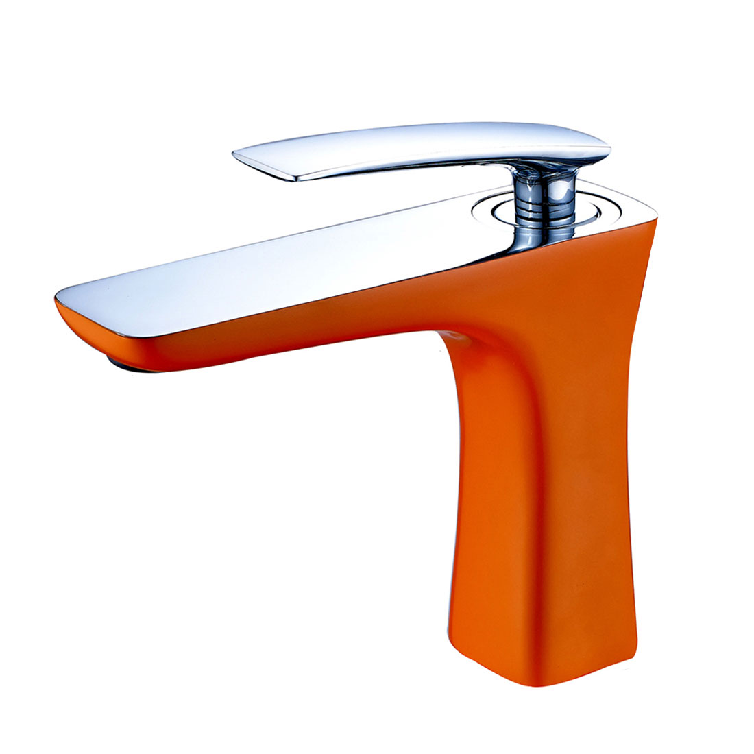 Luxury stainless steel brass chrome orange painting bathroom basin faucet