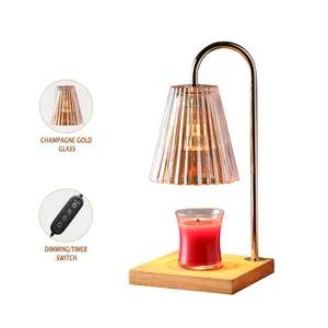 Abajur mum isıtıcı lamba ayarlanabilir ışık özel Logo elektrikli mum isıtıcı toptan ev dekor masa cam dayanıklı Morden