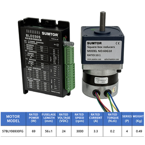 Yüksek Tork Düşük Gürültülü Kare Kutulu Redüksiyon Motoru 57 DC Fırçasız 69W BLD250S Sürücü Dahil AGV ve Montaj Ekipmanları İçin İdeal - Product Image 4