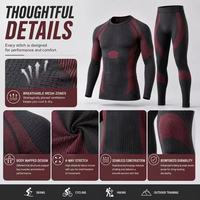 Ensemble de sous-vêtements sans couture personnalisés pour homme, haut à manches longues et leggings, vêtements de sport d'extérieur pour le ski et le cyclisme