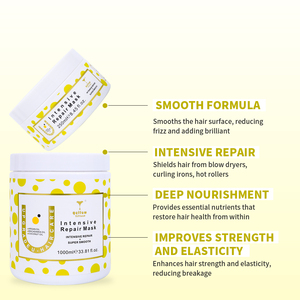 <span class=keywords><strong>Masque</strong></span> réparateur intensif personnalisé pour tous les types de cheveux, <span class=keywords><strong>nourrissant</strong></span> avec de la kératine organique, de l'acide hyaluronique, de l'argan et de l'huile de noix de coco - Product Image 4