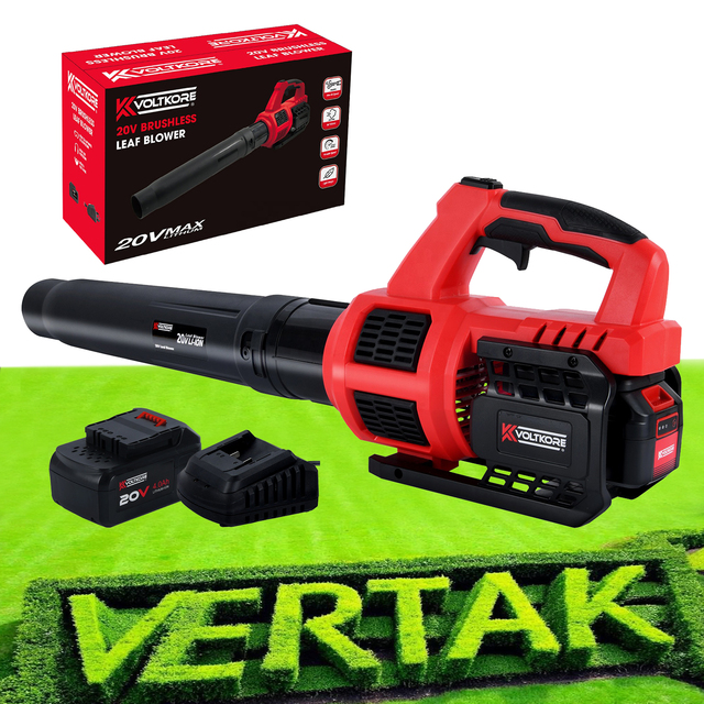 VERTAK 20V Brushless Leaf Blower Cordless Blower Variable Speed Strong Leaf Blower for Garden Dry Leaves Cleaning