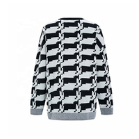 Benutzer definierte OEM & ODM Vintage geometrische Muster Jacquard Langarm Strick pullover Männer Pullover Männer Mode Pullover