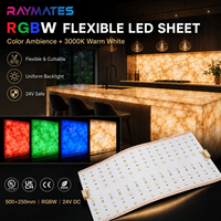Panneau LED RGBW DC24V 500*250mm à lumière uniforme, découpable, pour rétroéclairage de marbre sous pierre, plafond blanc, garantie 5 ans