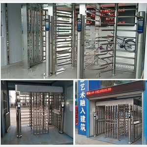 Stainless Steel Full Height Cross Turnstile <strong>Gate</strong> With Anti-Tailgating - Single/Double Door For Residential Access Control - Product Image 3