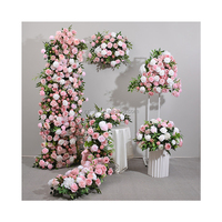 Vente en gros Chemin de fleurs en soie Fleur artificielle rose Décoration de table pour mariage ou Saint-Valentin