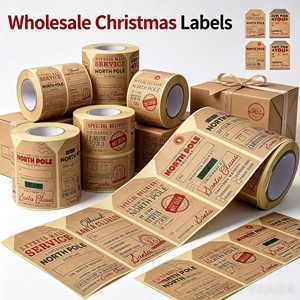 Etiquetas de Papel Kraft Troqueladas, Autoadhesivas, con Impresión Vintage del Polo Norte, Etiquetas de Regalo de Forma Irregular, Pegatinas para Embalaje Artesanal - Product Image 5