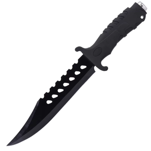 Couteau de chasse et de survie en acier inoxydable à lame fixe longue pour l'extérieur, avec poignée en caoutchouc, étui et <span class=keywords><strong>brise</strong></span>-vitre (OEM) - Offre Spéciale - Product Image 1