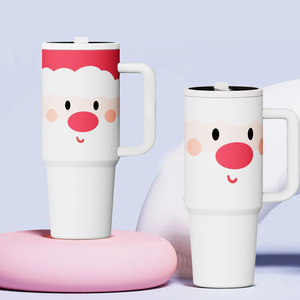 Tasse isotherme de Noël Moioco 40 oz |   Motif flocon de neige, poignée, paille |   Vente en gros de cadeaux de Noël et pour la <span class=keywords><strong>famille</strong></span> - Product Image 3
