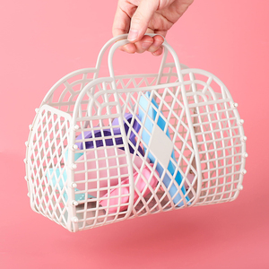 Stock Ready Gift Plastic Purse for Girls Party Favor Bags 80s Retro Style Jelly Purse Cute Beach Bag Christmas Basket