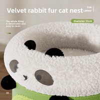 Arbre à chat double couche intégré avec maison et seau en sisal, gain de place, idéal pour l'hiver, pour usage domestique, jouets pour animaux de compagnie