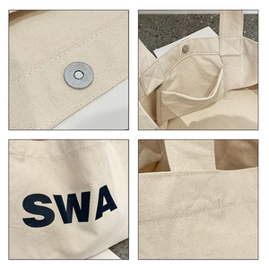 Sac fourre-tout en toile imprimé avec logo personnalisé, sac fourre-tout surdimensionné en coton recyclé écologique pour l'été, grande capacité - Product Image 2