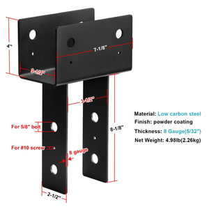 Supports de fixation pour poteaux en tôle emboutie, technologie industrielle personnalisée, excellent rapport qualité-prix - Product Image 1