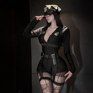 Lencería Sexy de Poliéster para Mujer Scarletsin B-80, <span class=keywords><strong>Disfraz</strong></span> de Oficial de Policía de Inspiración <span class=keywords><strong>Militar</strong></span> - Product Image 2