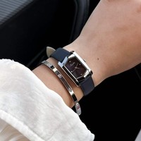 Reloj de Pulsera de Cuarzo Retro de Lujo para Mujer, 3BAR Resistente al Agua, Correa de Cuero, Caja Moderna de Aleación, Movimiento Seiko, Esfera con Indicadores de Diamantes de Imitación