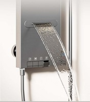 Ensemble de douche complet gris anthracite avec massage dorsal, température constante, jet doux, finition chromée, design moderne – Approvisionnement direct usine