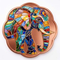 Pièce de monnaie en cuivre pur 999 de 1 oz, pièce irrégulière en forme d'éléphant, pièce en cuivre de collection UV en forme de fleur de prunier en relief, édition collector