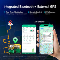 BMS Lifepo4 para Bicicleta Eléctrica, 48V 200Ah 4S 300A con GPS/BT IoT para Intercambio de Baterías por Aplicación