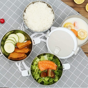 Hot Bán Nhiều Lớp Thép Không Gỉ Vòng Hộp Ăn Trưa Nhựa Bên Ngoài Leakproof Kid <span class=keywords><strong>Container</strong></span> Thực Phẩm - Product Image 6